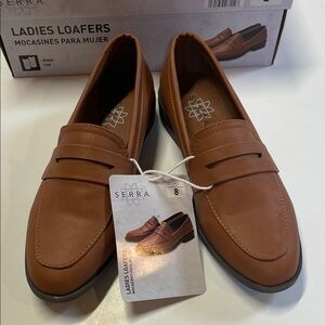 Serra Womens Loafer Brown Slip On Memory Foam Flats Size 8
